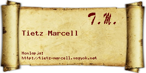 Tietz Marcell névjegykártya